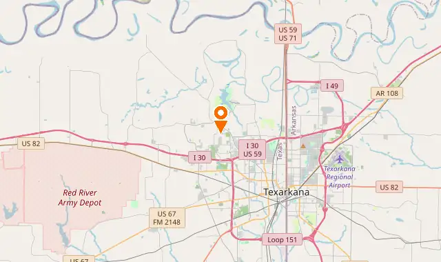 Street map of Texarkana, TX