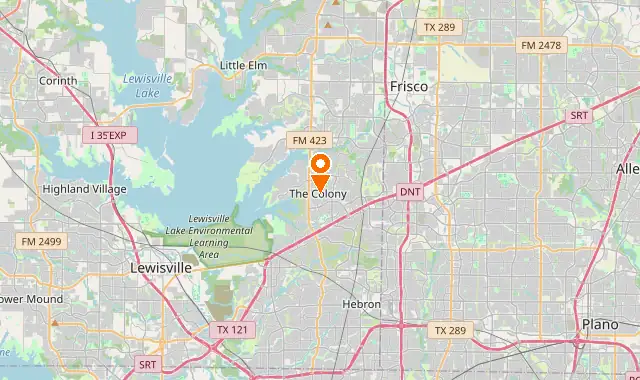 Street map of The Colony, TX