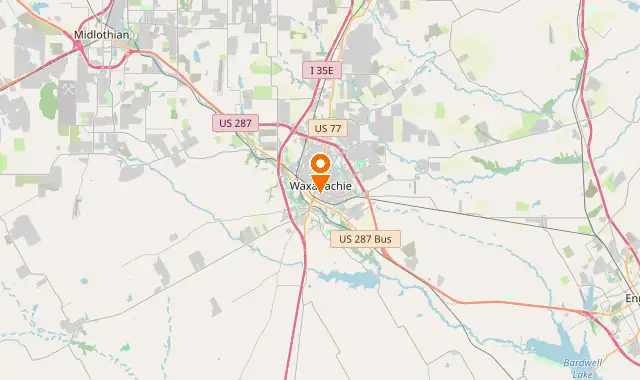 Street map of Waxahachie, TX