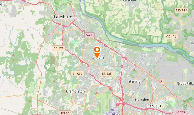 Street map of Ashburn, VA