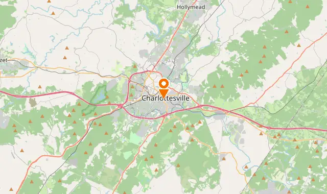 Street map of Charlottesville, VA