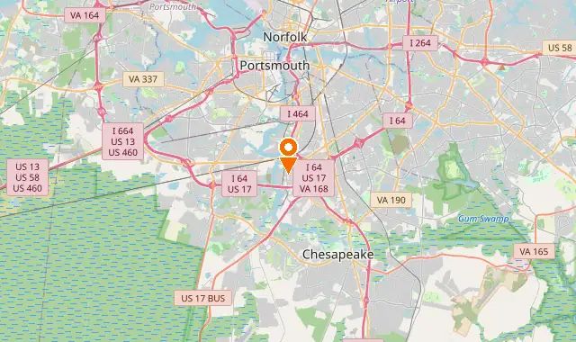 Street map of Chesapeake, VA