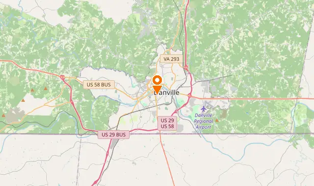 Street map of Danville, VA