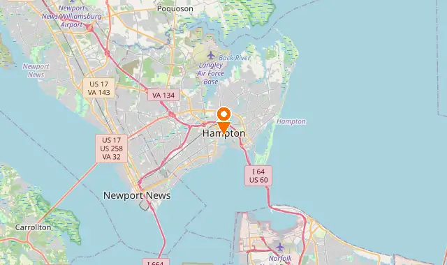 Street map of Hampton, VA