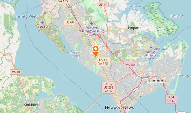 Street map of Newport News, VA
