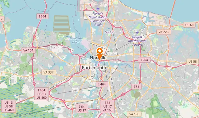 Street map of Norfolk, VA