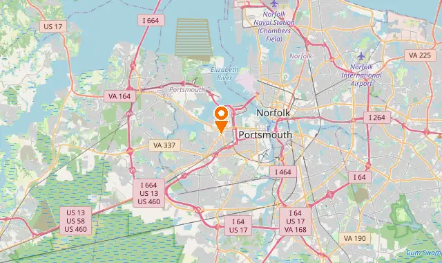 Street map of Portsmouth, VA