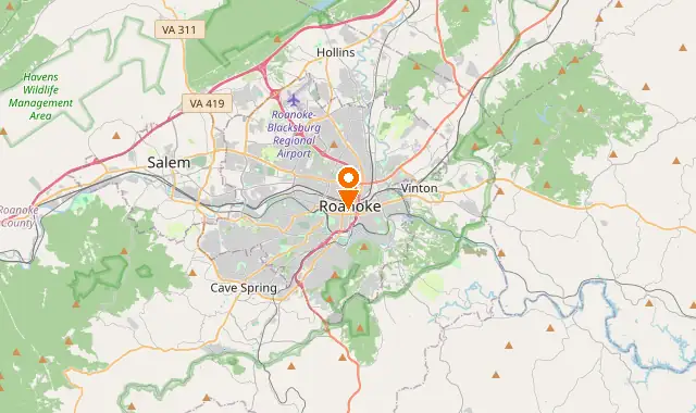 Street map of Roanoke, VA