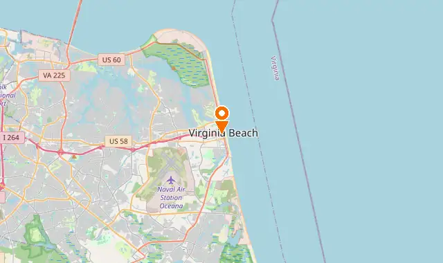 Street map of Virginia Beach, VA