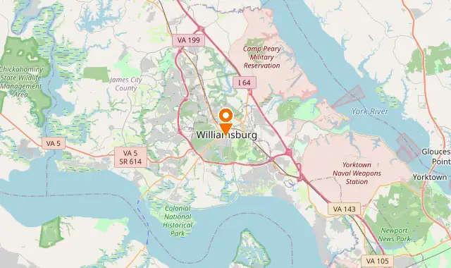 Street map of Williamsburg, VA