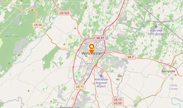 Street map of Winchester, VA
