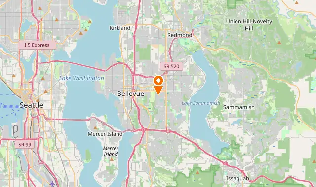 Street map of Bellevue, WA