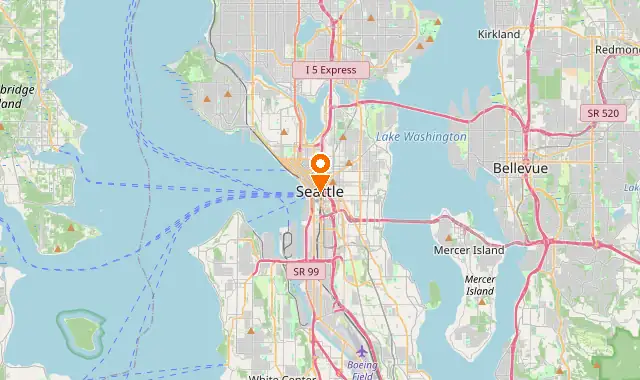 Street map of Seattle, WA