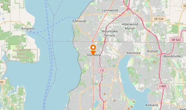 Street map of Shoreline, WA