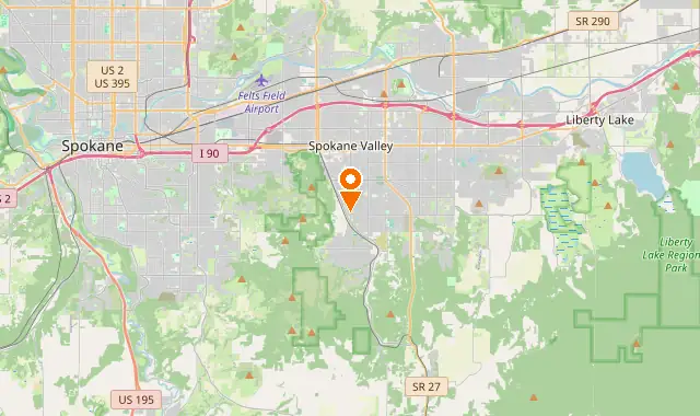 Street map of Spokane Valley, WA