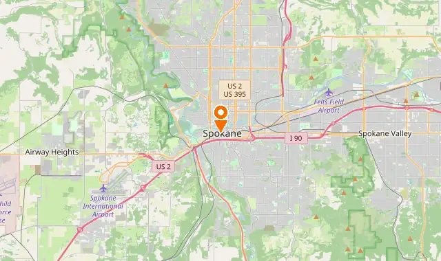 Street map of Spokane, WA