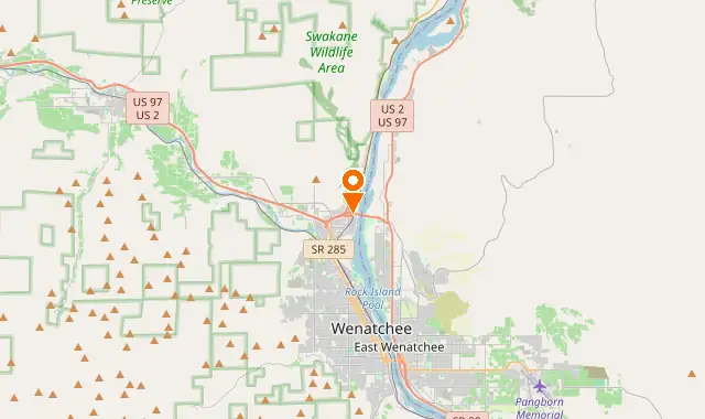 Street map of Wenatchee, WA