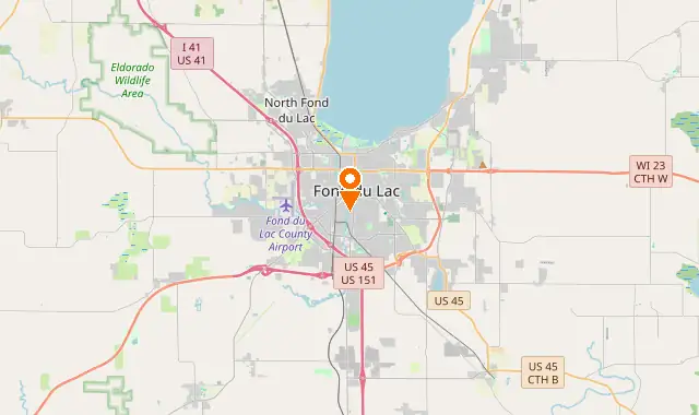 Street map of Fond du Lac, WI