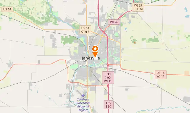 Street map of Janesville, WI