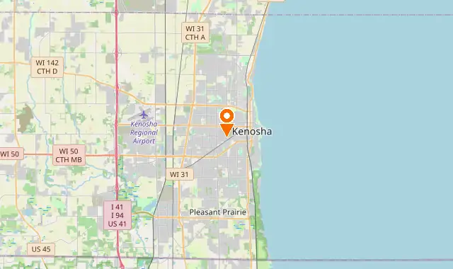 Street map of Kenosha, WI