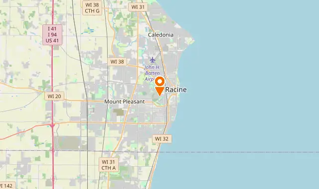 Street map of Racine, WI