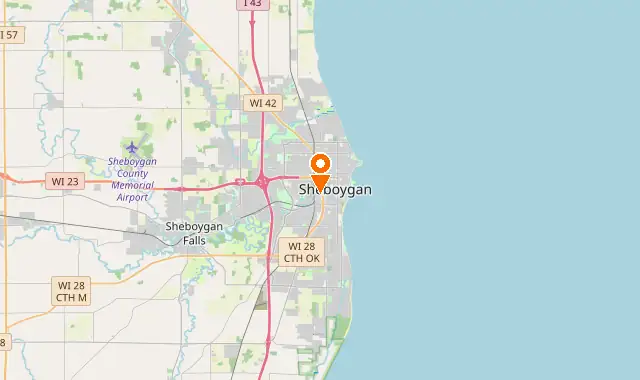 Street map of Sheboygan, WI