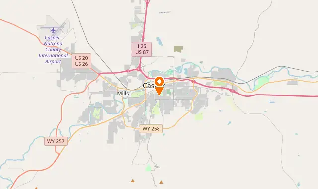 Street map of Casper, WY