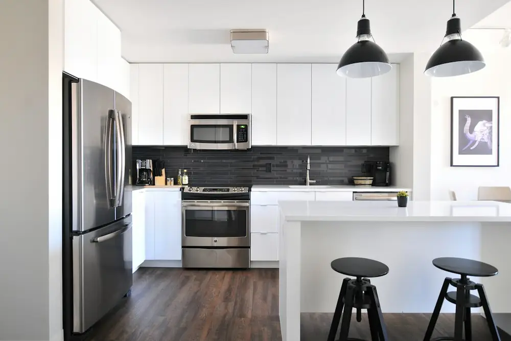 A kitchen where a slow sink drain is found
